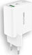 RealPower Mobile Phone Charger Without Cable GaN with USB-A and USB-C Power Delivery White