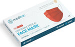 Mediroc Disposable Medical Face Mask Type IIR 3-ply Earloop Red 10τμχ