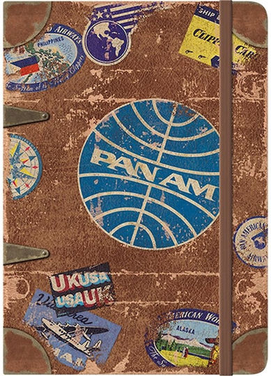 Nostalgic Art Pan Am Notizbuch A5 Geregelt mit Gummiband Mehrfarbig