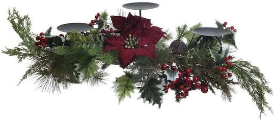 Inart Crăciun Plastic Suport pentru lumânare Verde 18x86cm.