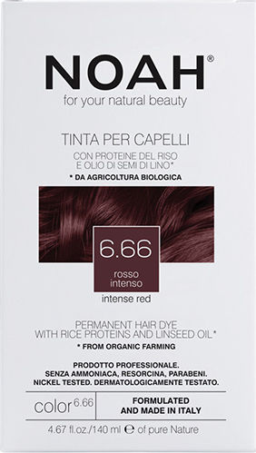 Noah for Beauty Permanent Hair Colour Βαφή Μαλλιών Χωρίς Αμμωνία 6.66 Red Intense 140ml