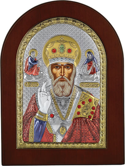 Prince Silvero Εικόνα Άγιος Νικόλαος Ασημένια 10x14εκ.