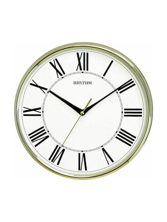 Rhythm Silent Wall Clock Plastic Gold Ø28cm