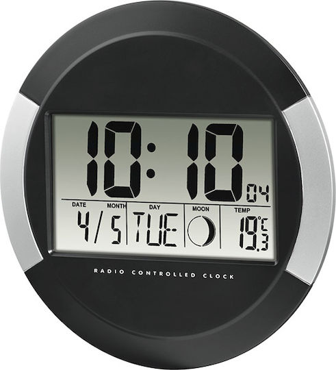 HAMA PP-245 Ceas De Perete Radio Digital Din Plastic Negru Ø24.5cm