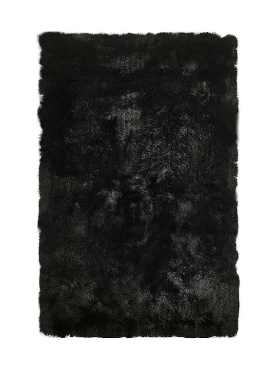 Carpet Couture Aster Rug Rectangular Shaggy Black