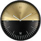 Nextime Wall Clock Metallic Black Ø30cm