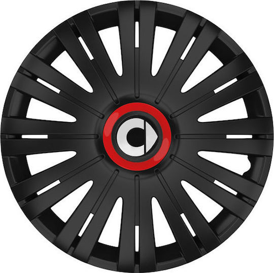 Versaco Σετ Τάσια Αυτοκινήτου Active RR με σήμα Smart 4τμχ 15" Μαύρο/Κόκκινο