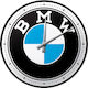 Nostalgic Art Logo BMW Leise Wanduhr Metallisch Schwarz Ø31cm