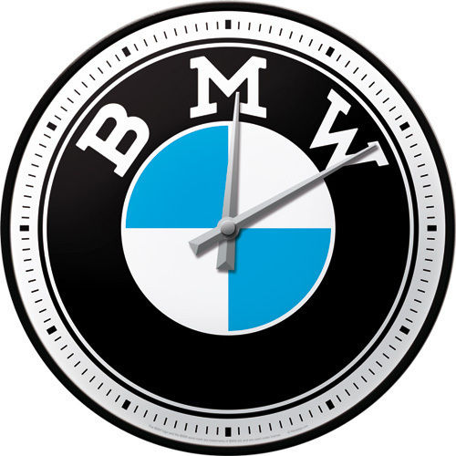 Nostalgic Art Logo BMW Silent Wall Clock Metallic Black Ø31cm