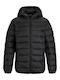 Kids' Quilted Jacket Short with Hood Black
