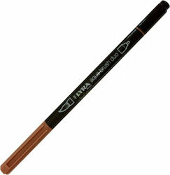 Lyra Aqua Brush Duo Μαρκαδόρος Σχεδίου Καφέ 4mm