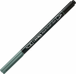 Lyra Aqua Brush Duo Μαρκαδόρος Σχεδίου Γκρι 4mm