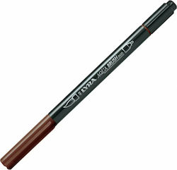 Lyra Aqua Brush Duo Μαρκαδόρος Σχεδίου Καφέ 4mm