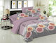 Le Blanc Sheet Sets Queen 240x270cm. Chrysanthemum Lilac 4pcs