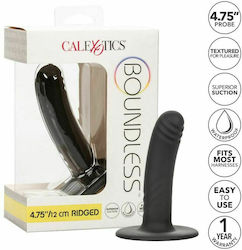 Calexotics Boundless Silicone Ridged Probe Dildo με Βεντούζα Black 12cm