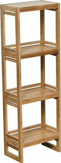 Eurocasa 9845 Επιδαπέδια Ραφιέρα Μπάνιου Bamboo με 4 Ράφια 33x20x100cm Μπεζ