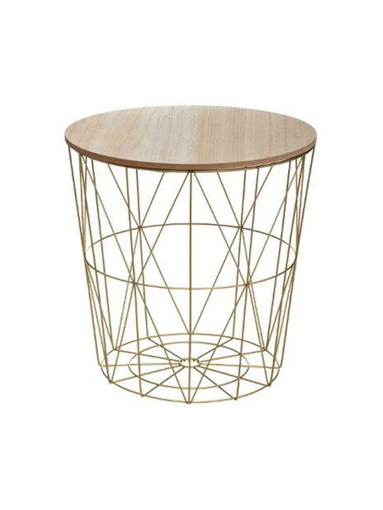 Kumi Round Wooden Side Table Oak L41xW41xH40cm