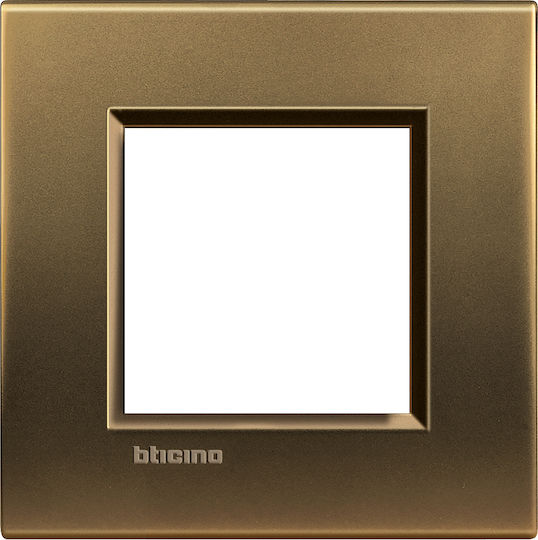 Legrand Bticino Living Light Switch Frame 1 Position Vertical Installation 2 Elements in Bronze Color LNA4802BZ