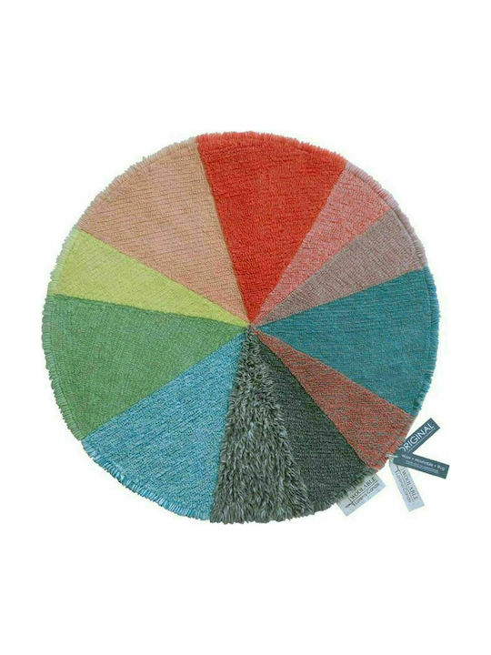 Lorena Canals Pie Chart Handmade Kids Rug Multicolor Round with Diameter 120cm