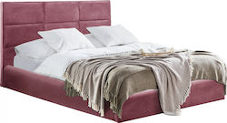 Briley Κρεβάτι Υπέρδιπλο Επενδυμένο με Ύφασμα Σάπιο Μήλο με Αποθηκευτικό Χώρο & Τάβλες 160x200cm