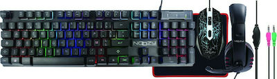 Noozy GS-100 Gaming Keyboard Set with RGB lighting & Mouse (English US)