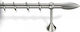 Viobrass Metallisch Vorhangstange Doppel mit Schiene Φ25mm 160cm Nickel Matte