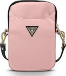 Guess Nylon Triangle Logo Τσάντα Υφασμάτινο Ροζ (Universal 8")