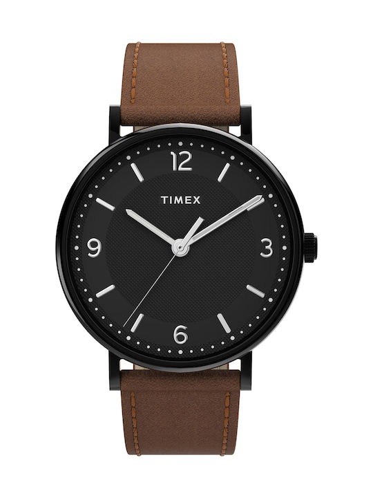 Timex Ρολόι Southview με Δερμάτινο Λουράκι σε Καφέ χρώμα