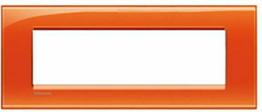 Legrand Bticino Living Light Switch Frame Horizontal Installation 7 Positions in Orange Color LNA4807OD