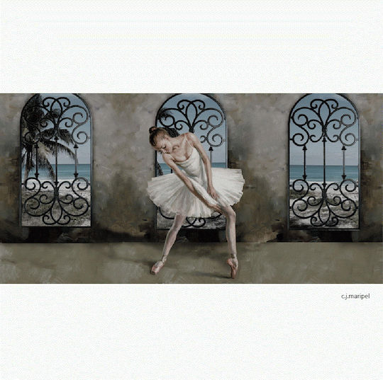 Karvounis Ballerina Painting on Canvas 120x60cm