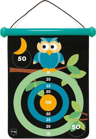 Scratch Europe Set mit Ziel & Darts Kinder Magnetisches Ziel 2 Seiten mit 6 Darts - Eule
