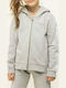 Kids Sweatshirt Cardigan Cotton with Hood Gray Active