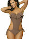 Marko Carmen M-468 Strapless One-Piece Swimsuit with Cutouts & Padding Brown 45212