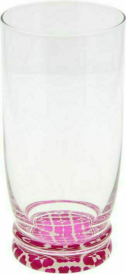 Cerve Alexandria Set Gläser Wasser aus Glas Fuchsia 420ml 3Stück