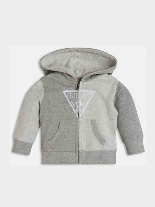 Guess Girls Hooded Sweatshirt Active with Zipper Gray