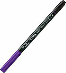 Lyra Aqua Brush Duo Μαρκαδόρος Σχεδίου Μωβ 4mm