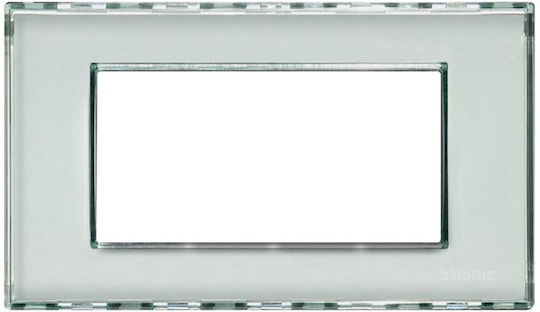 Legrand Bticino Living Light Switch Frame Horizontal Installation 4 Elements in Transparent Color Transparent LND4804KR
