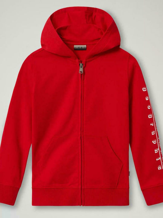 Napapijri Kinder-Sweatjacke mit Kapuze Rot Boli