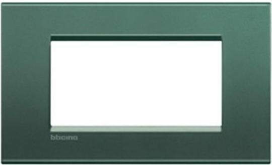 Legrand Bticino Living Light Cadru Comutator 4 Locuri Montare Orizontală Orizontal în Culoare Verde LNA4804PK