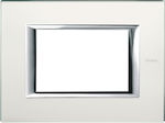 Legrand Axolute Horizontal Switch Frame White 3 Στοιχείων Γυαλί HA4803VSA