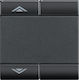 Legrand Bticino Living Light Rollladenschalterplatte Hell auf und ab in Schwarz Farbe L4911M2AHN