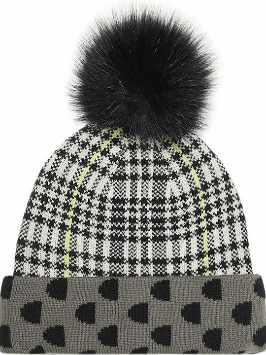 Monogram Pom Pom Beanie Frauen Beanie Gestrickt in Schwarz Farbe