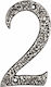 Roline House Number 2 Sign Silver 10cm Antique