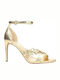 Michael Kors 40R8LXHA2M Leather Women's Sandals In Gold Colour