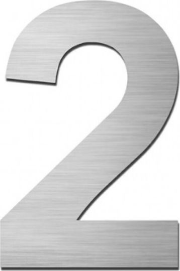 Zogometal 932 Sign with Number in Silver Color Inox Matt 7cm 932