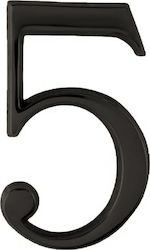 Zogometal Πινακίδα με Αριθμό 5 σε Μαύρο Χρώμα 12cm