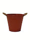 Atmosphera Planter Metal Red 17x17x15cm. With Rope