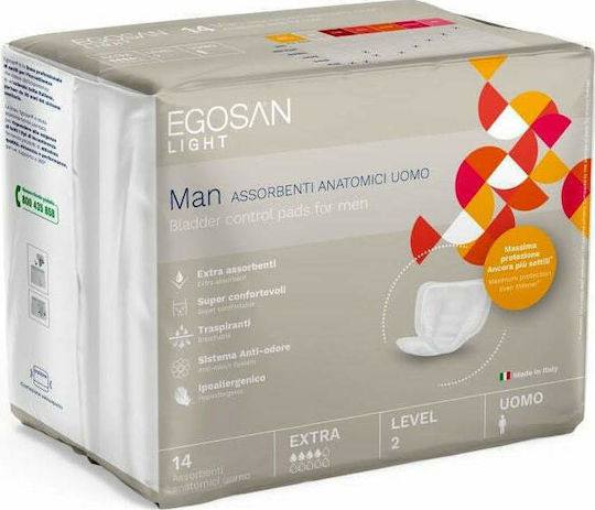 Santex Egosan Light Man Extra Stufe 2 Inkontinenz-Pads Normale Flüssigkeit 4 Tropfen 14Stück