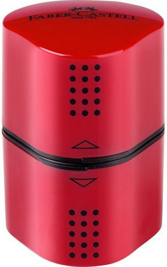 Faber-Castell Grip Trio 2001 Kunststoff Dreifach Anspitzer Rot Fassförmig 1Stück