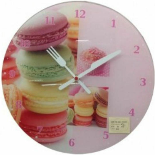 Etoile Wanduhr Glas Rosa Ø30cm